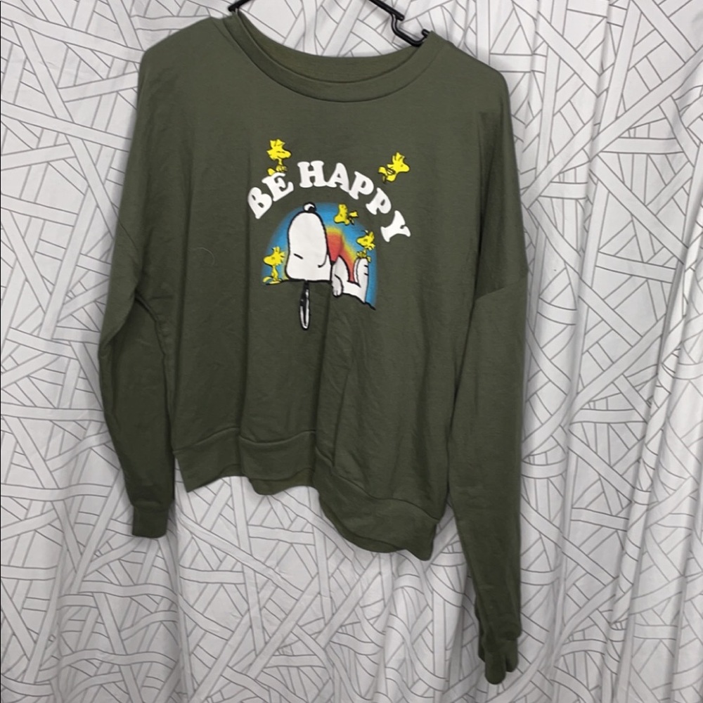 “Be Happy” Snoopy pullover